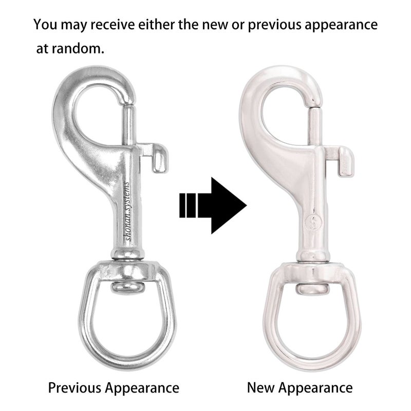 Shonan.Systems SHONAN 3.5 Inch Swivel Eye Snap Hook, 2 Pack Marine Grade Scuba Bolt Snap, Single Ended Stainless Steel Flag Clips Swivel Snaps for Scuba Diving, Flag Pole Rope, Dog Leash, Camera Strap - Image 2